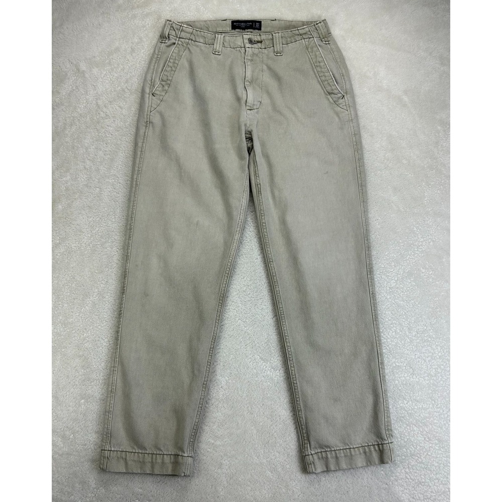 Abercrombie & Fitch Straight Jeans Mens 30x32 Tan Denim Loose‎ Fit "Read"